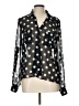 Sans Souci Polka Dots Black Long Sleeve Blouse Size L - photo 1