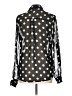 Sans Souci Polka Dots Black Long Sleeve Blouse Size L - photo 2