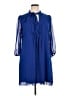 Calvin Klein 100% Polyester Blue Casual Dress Size 14 - photo 1