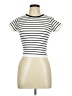 Sugarlips Stripes Ivory Short Sleeve Turtleneck Size M - photo 1
