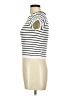 Sugarlips Stripes Ivory Short Sleeve Turtleneck Size M - photo 5