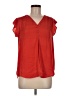 Jones & Co 100% Polyester Red Short Sleeve Blouse Size M - photo 1