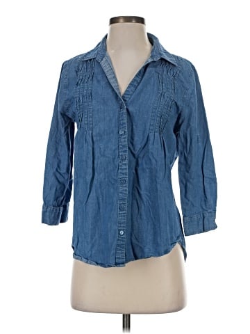 Gloria Vanderbilt 3/4 Sleeve Button-Down Shirt (view 1)