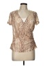Tahari Tan Short Sleeve Blouse Size L - photo 1
