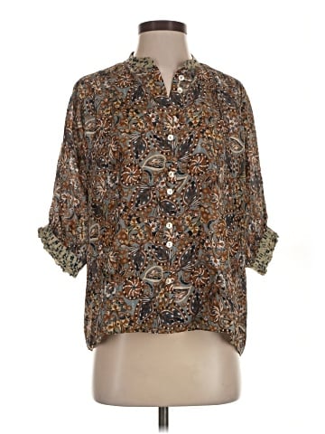 Chufy 3/4 Sleeve Silk Top (view 1)