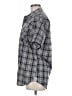 Betabrand Plaid Gray Short Sleeve Blouse Size M - photo 5