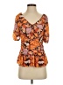 DR2 Orange Short Sleeve Blouse Size S - photo 1