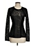 BCBGMAXAZRIA Print Black Long Sleeve Top Size S - photo 1