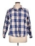 L.L.Bean 100% Cotton Plaid Blue Long Sleeve Button-Down Shirt Size XL - photo 1