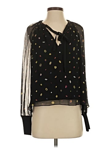 Diane von Furstenberg Long Sleeve Silk Top (view 1)