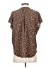 Amour Vert 100% Silk Animal Print Brown Short Sleeve Silk Top Size XS - photo 2