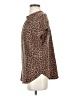 Amour Vert 100% Silk Animal Print Brown Short Sleeve Silk Top Size XS - photo 5