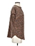 Amour Vert 100% Silk Animal Print Brown Short Sleeve Silk Top Size XS - photo 4