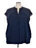 ELOQUII Blue Short Sleeve Blouse Size 26 - photo 1