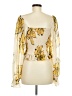 Hutch 100% Polyester Yellow Long Sleeve Blouse Size M - photo 2