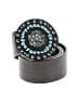 Black & Brown Teal Leather Belt Size L - photo 1