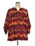 Faded Glory Chevron-herringbone Burgundy 3/4 Sleeve Blouse Size 3X - photo 1