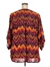 Faded Glory Chevron-herringbone Burgundy 3/4 Sleeve Blouse Size 3X - photo 2
