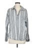 Sundry 100% Cotton Stripes Silver Long Sleeve Blouse Size Med (2) - photo 1