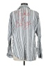 Sundry 100% Cotton Stripes Silver Long Sleeve Blouse Size Med (2) - photo 2