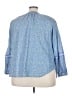 Talbots 100% Cotton Blue 3/4 Sleeve Blouse Size 3X - photo 2