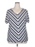 Liz Claiborne Silver Short Sleeve Blouse Size 2X - photo 1
