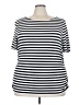 Talbots Stripes Black Short Sleeve T-Shirt Size 3X - photo 1