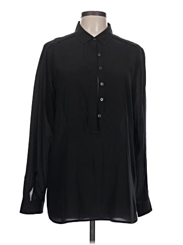 Banana Republic Factory Store Long Sleeve Silk Top (view 1)