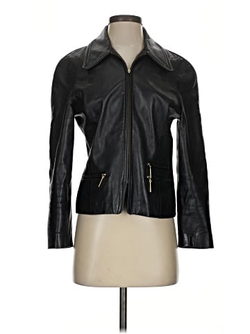 Linda Allard Ellen Tracy Leather Jacket (view 1)