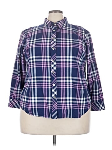 Talbots 3/4 Sleeve Button-Down Shirt (view 1)
