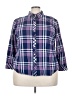 Talbots Plaid Purple 3/4 Sleeve Button-Down Shirt Size 3X Petite - photo 1