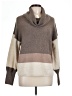 Olive and Oak Color Block Brown Turtleneck Sweater Size L - photo 1