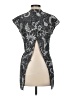 Diane von Furstenberg 100% Silk Gray Short Sleeve Silk Top Size 6 - photo 2