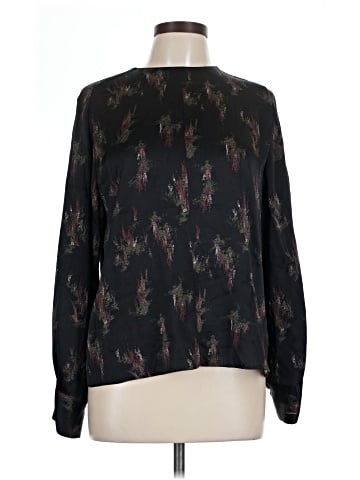 Vince. Long Sleeve Silk Top (view 1)