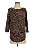 Market and Spruce Animal Print Brown Pullover Sweater Size S - photo 1