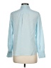 J.Crew 100% Silk Color Block Blue Long Sleeve Silk Top Size 8 (petite) - photo 2