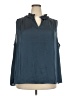 Catherine Malandrino 100% Polyester Solid Blue Sleeveless Blouse Size 3X - photo 1