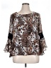 I.N. Studio 100% Polyester Animal Print Brown 3/4 Sleeve Blouse Size XL - photo 1