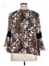 I.N. Studio 100% Polyester Animal Print Brown 3/4 Sleeve Blouse Size XL - photo 2