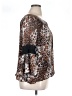 I.N. Studio 100% Polyester Animal Print Brown 3/4 Sleeve Blouse Size XL - photo 4