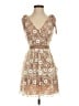 Self-Portrait 100% Polymide Brown Tan Cocktail Dress Size 2 - photo 1