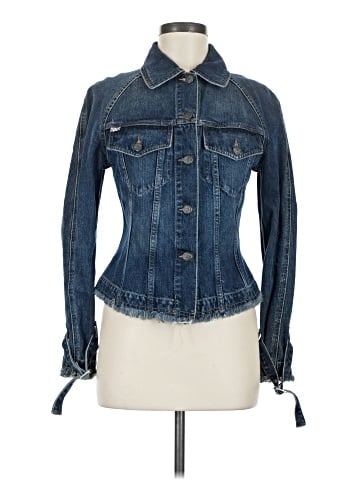 Burberry Distressed Buckle Sleeve Denim Jacket (view 1)