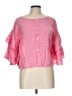 Lilka Solid Pink Short Sleeve Blouse Size L - photo 1