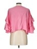 Lilka Solid Pink Short Sleeve Blouse Size L - photo 2