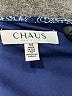 Chaus 100% Polyester Blue 3/4 Sleeve Blouse Size M - photo 7