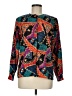 Yves St. Clair 100% Polyester Print Teal Long Sleeve Blouse Size 8 - photo 1