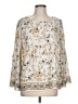 Max Studio 100% Polyester Print Ivory Long Sleeve Blouse Size L - photo 1