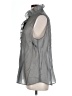 CAbi Gray Sleeveless Button-Down Shirt Size L - photo 5