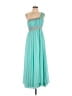 May Queen Couture 100% Polyester Solid Teal Cocktail Dress Size 10 - photo 1