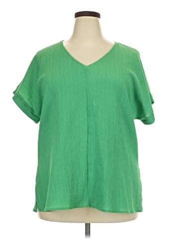Cotton Bleu Short Sleeve Blouse (view 1)